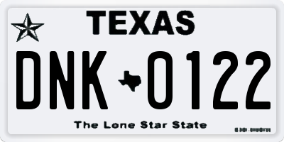 TX license plate DNK0122