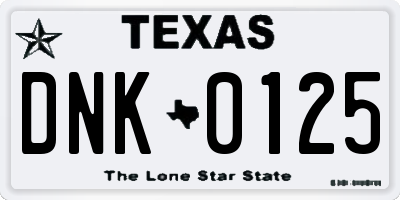 TX license plate DNK0125