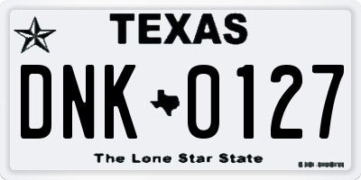 TX license plate DNK0127