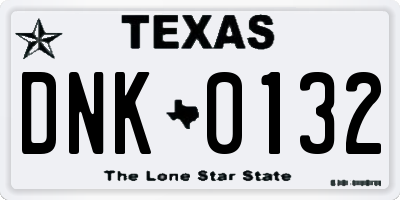 TX license plate DNK0132