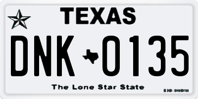 TX license plate DNK0135