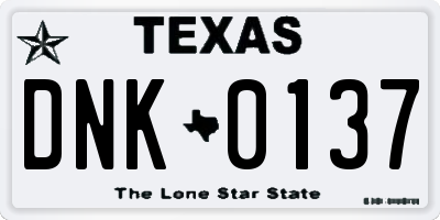 TX license plate DNK0137