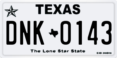 TX license plate DNK0143
