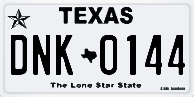 TX license plate DNK0144