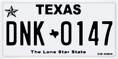 TX license plate DNK0147