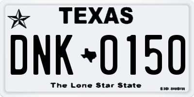TX license plate DNK0150