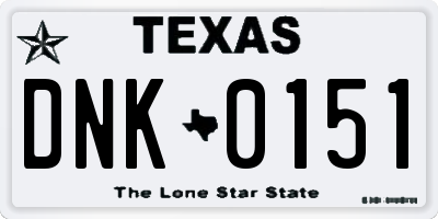 TX license plate DNK0151