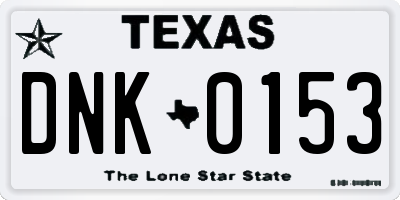 TX license plate DNK0153