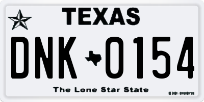 TX license plate DNK0154