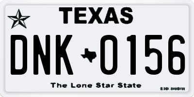 TX license plate DNK0156