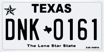 TX license plate DNK0161