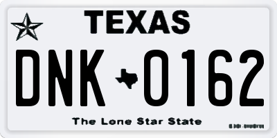 TX license plate DNK0162
