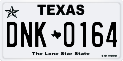 TX license plate DNK0164