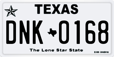TX license plate DNK0168