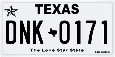 TX license plate DNK0171