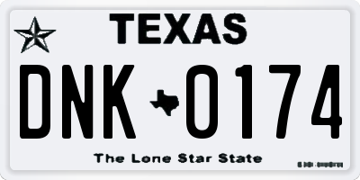 TX license plate DNK0174