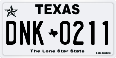 TX license plate DNK0211