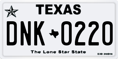 TX license plate DNK0220