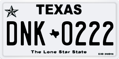 TX license plate DNK0222