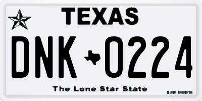 TX license plate DNK0224