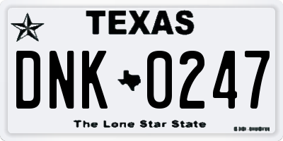 TX license plate DNK0247