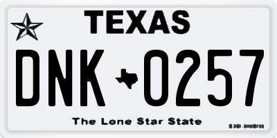 TX license plate DNK0257