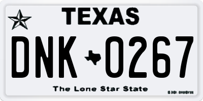 TX license plate DNK0267