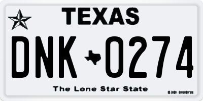 TX license plate DNK0274