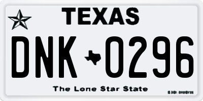 TX license plate DNK0296
