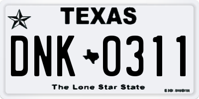 TX license plate DNK0311