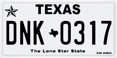 TX license plate DNK0317