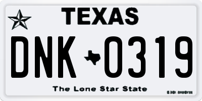 TX license plate DNK0319