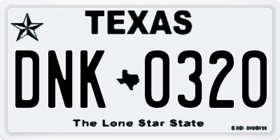 TX license plate DNK0320