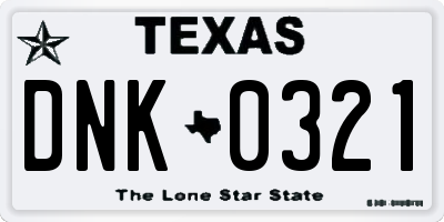 TX license plate DNK0321