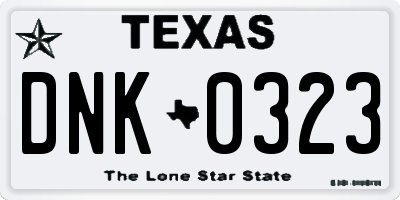 TX license plate DNK0323