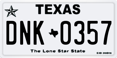 TX license plate DNK0357