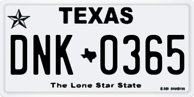 TX license plate DNK0365