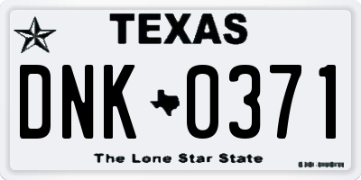 TX license plate DNK0371