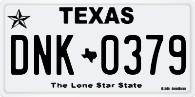 TX license plate DNK0379