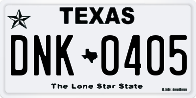 TX license plate DNK0405