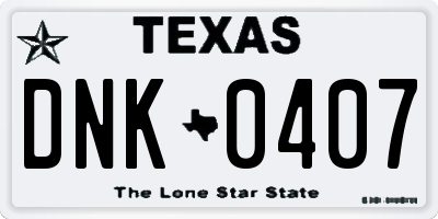 TX license plate DNK0407