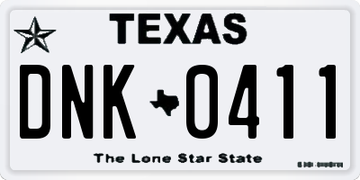 TX license plate DNK0411