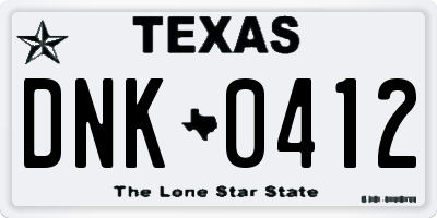 TX license plate DNK0412