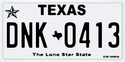 TX license plate DNK0413