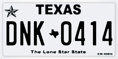 TX license plate DNK0414