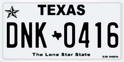 TX license plate DNK0416