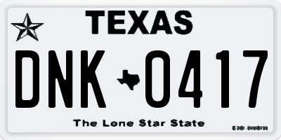 TX license plate DNK0417