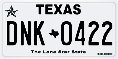 TX license plate DNK0422