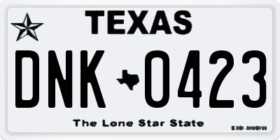 TX license plate DNK0423