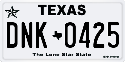 TX license plate DNK0425